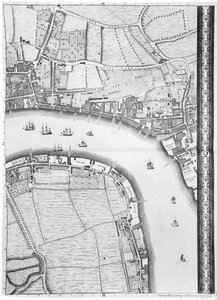 ライムハウスとロザハイトの地図、ロンドン、1746